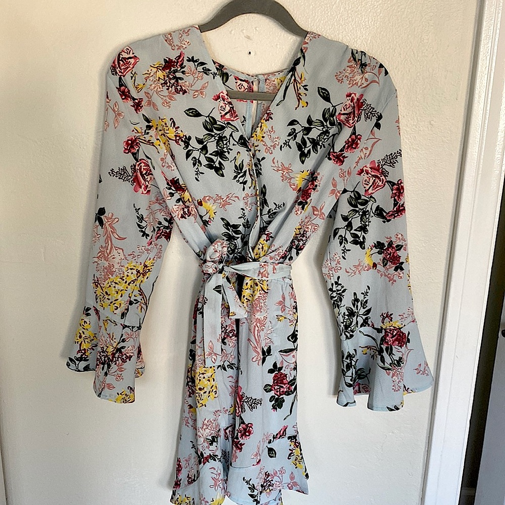 Romper light blue floral Small